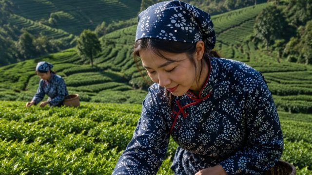 [Picture] The thousand-acre tea garden in Mojiang enters the picking season, and the tea garden is fragrant and beautiful